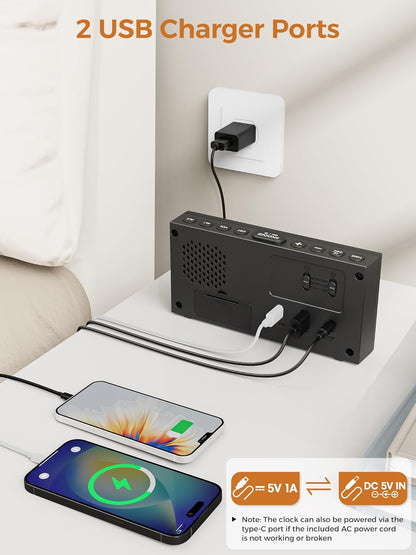 Vibrating Alarm Clock for Heavy Sleepers with Bed Shaker, 116dB Dual Alarms