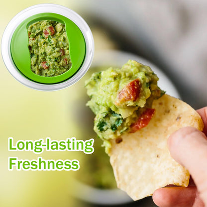 2 Pack Guacamole Keeper, With Green Airtight Lid And Avacado Multi-Functional Cutting Tool, Avocado Container, For Guacamole, Fruit, Salad Storage