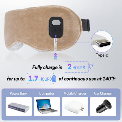 Aurya Heated Eye Mask for Dry Eyes, Cordless Warm Eye Mask, Relief Eye Irritated & Strained, Heated Mask for Blepharitis, Styes, Eye Relief, 8.85×3.35 in