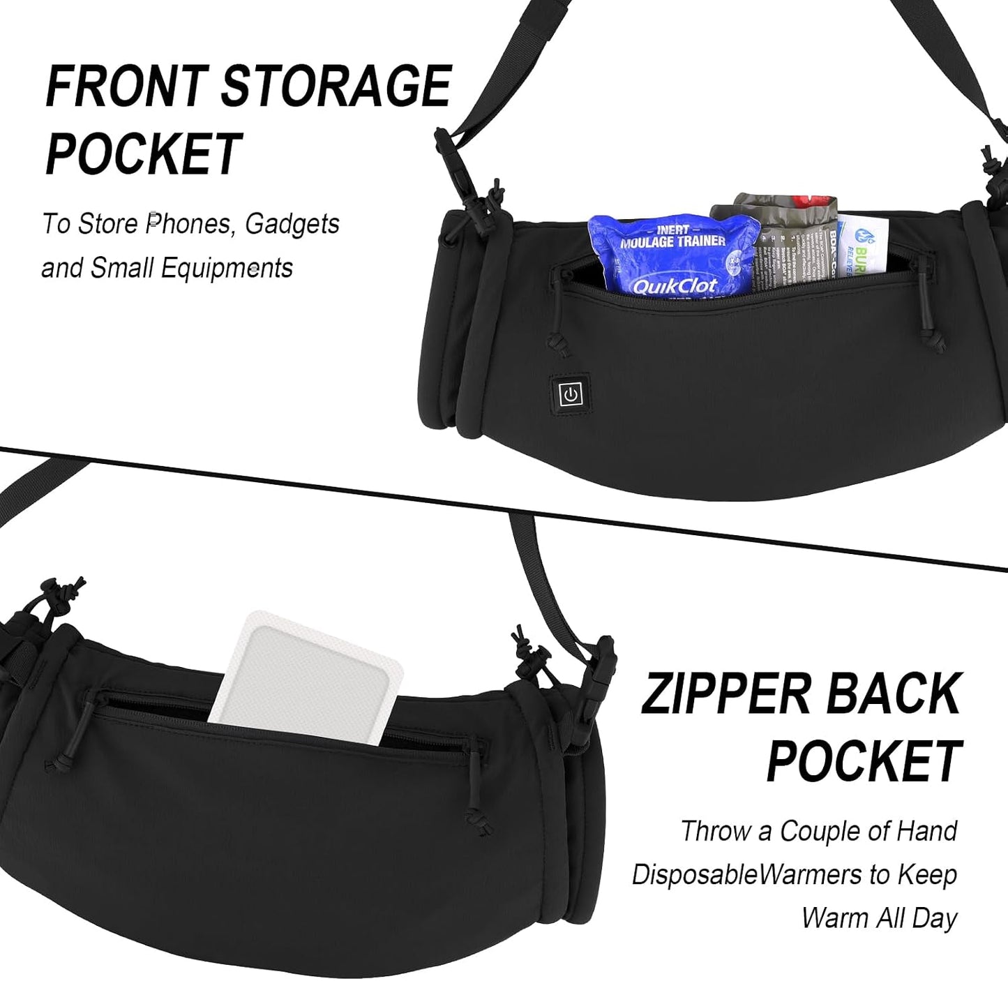 Tactical Hand Warmer,Portable Drop Hanger Waist Handwarmer Pouch for Hunting Golf Camping Fishing, Hiking, Football Winter Outdoor Field Survival.