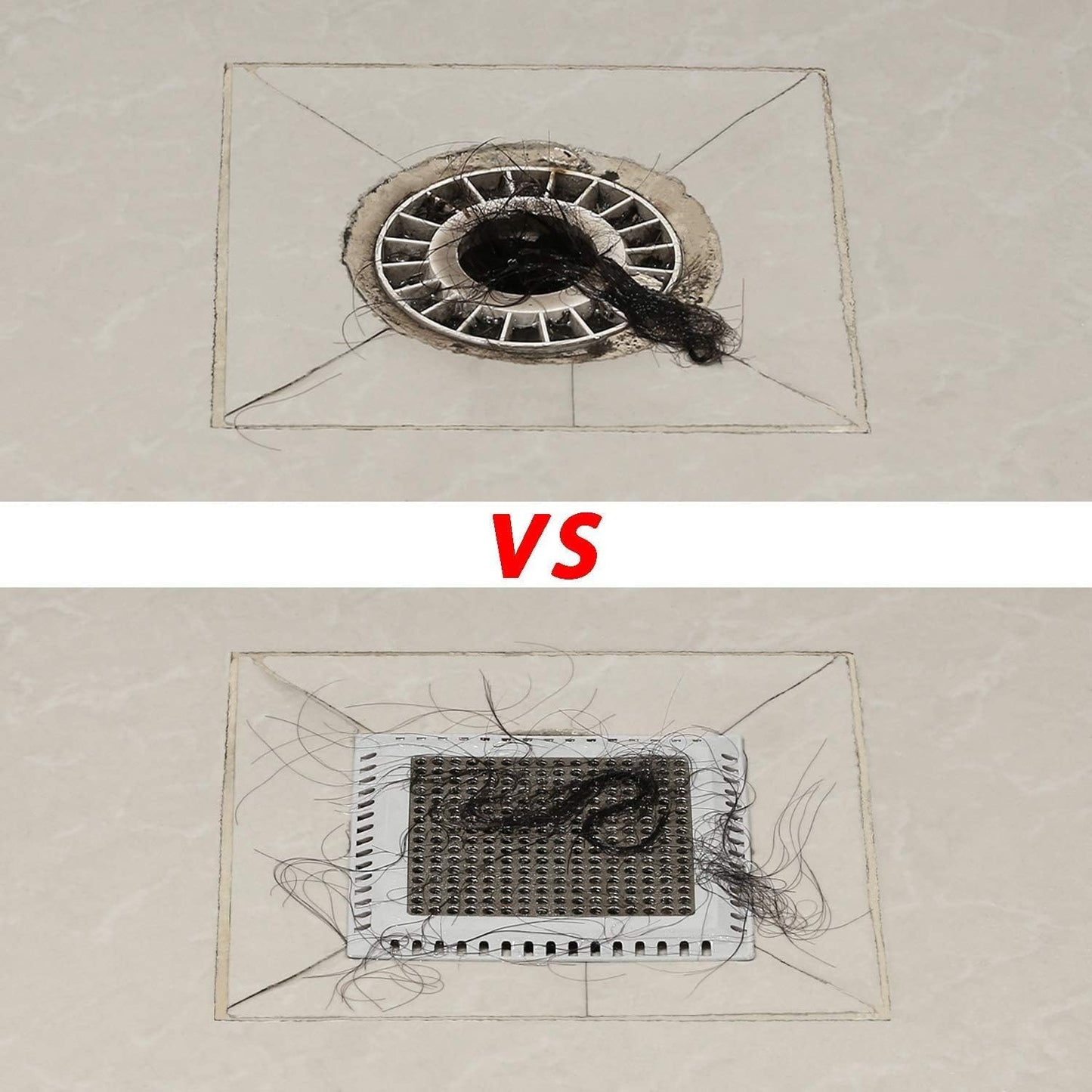 Aojuxix Shower Drain Hair Catcher/Drain Strainer/Shower Drain Cover | Stainless Steel and Silicone Hair Trap for Bathroom Floor Drain (Patented Product)