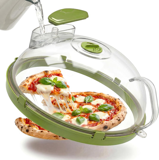 Microwave Splatter Cover with Water Steamer, 10 Inch, Green