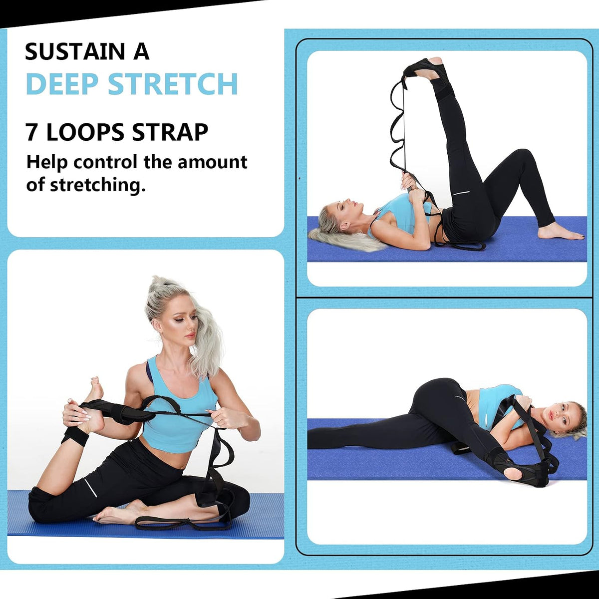 Foot and Calf Fascia Stretcher for Plantar Fasciitis, Physiotherapy Stretching Strap, Yoga Stretch Strap Improves Strength and Relief to Heel Spurs, Calf, Thigh and Hip (Red)