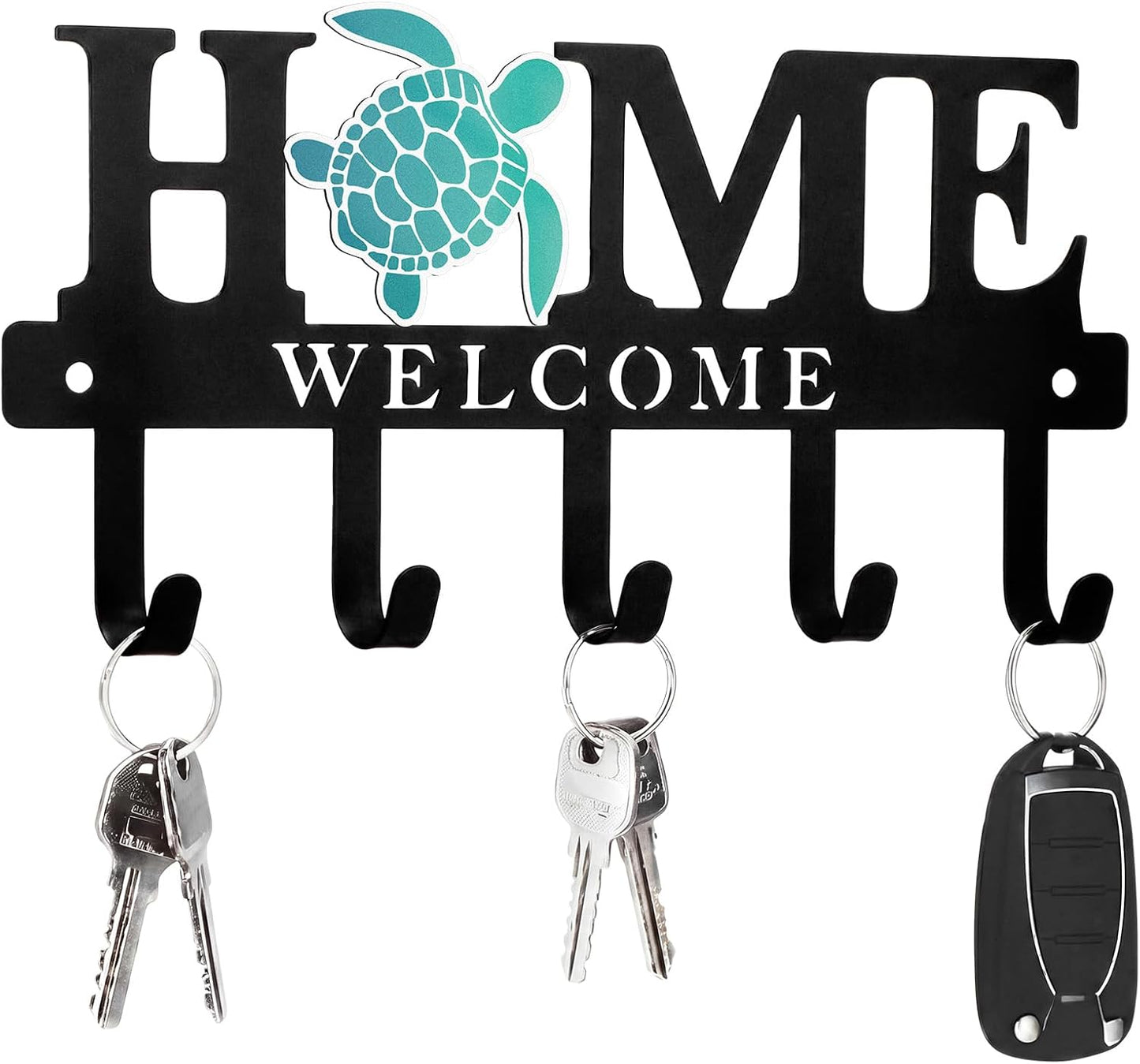 Key Holder Wall Mount Paw Print Metal Key Hooks Organizer Dog Leash Holder with 5 Hooks Rustic Farmhouse Decorative Welcome Home Wall Decor for Entryway Bathroom Dog Lover 9.8 Inch