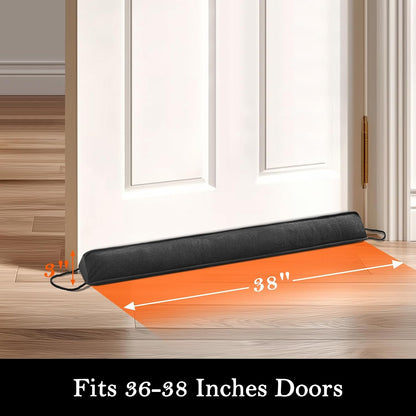 Door Draft Stopper, Removable Washable Cover, 38", Gray | Weighted Gap Filler, Blocks Hot and Cold Air, All-Season Seal, Easy Install, Noise & Wind Blocker, Home Essentials