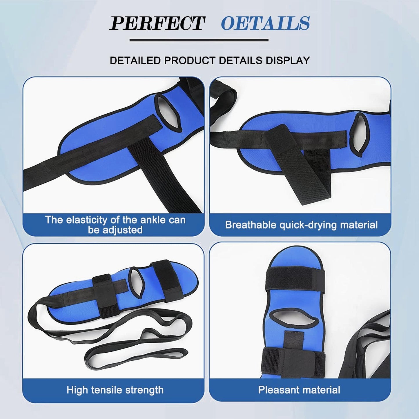 Foot and Calf Stretcher for Plantar Fasciitis, Achilles Tendonitis, Heel Spurs and Foot Drop, Improve Muscle Strength Relief Foot Pain Leg Stretcher Yoga Stretching Strap for Thigh Calf and Hamstring
