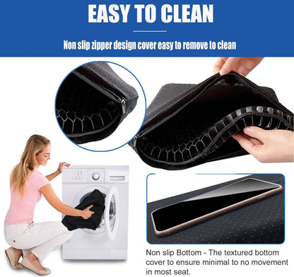 Gel Seat Cushion for Long Sitting Pressure Relief(Super Large&Thick) -Wheelchair Cushion for Pressure Sores - Coccyx,Sciatica & Tailbone Pain Relief Cushion- Non-Slip Butt Pillow for Office, Home, Car