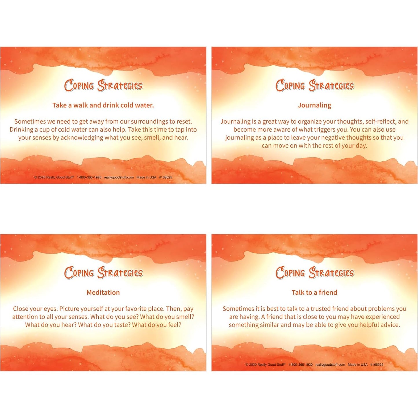 Really Good Stuff Self Care Reflection Cards-Mindful Thinking | Ages 11+, Grades 6+, Positive Affirmations, Meditation Techniques to Manage Emotions & Feelings for Kids & Adults