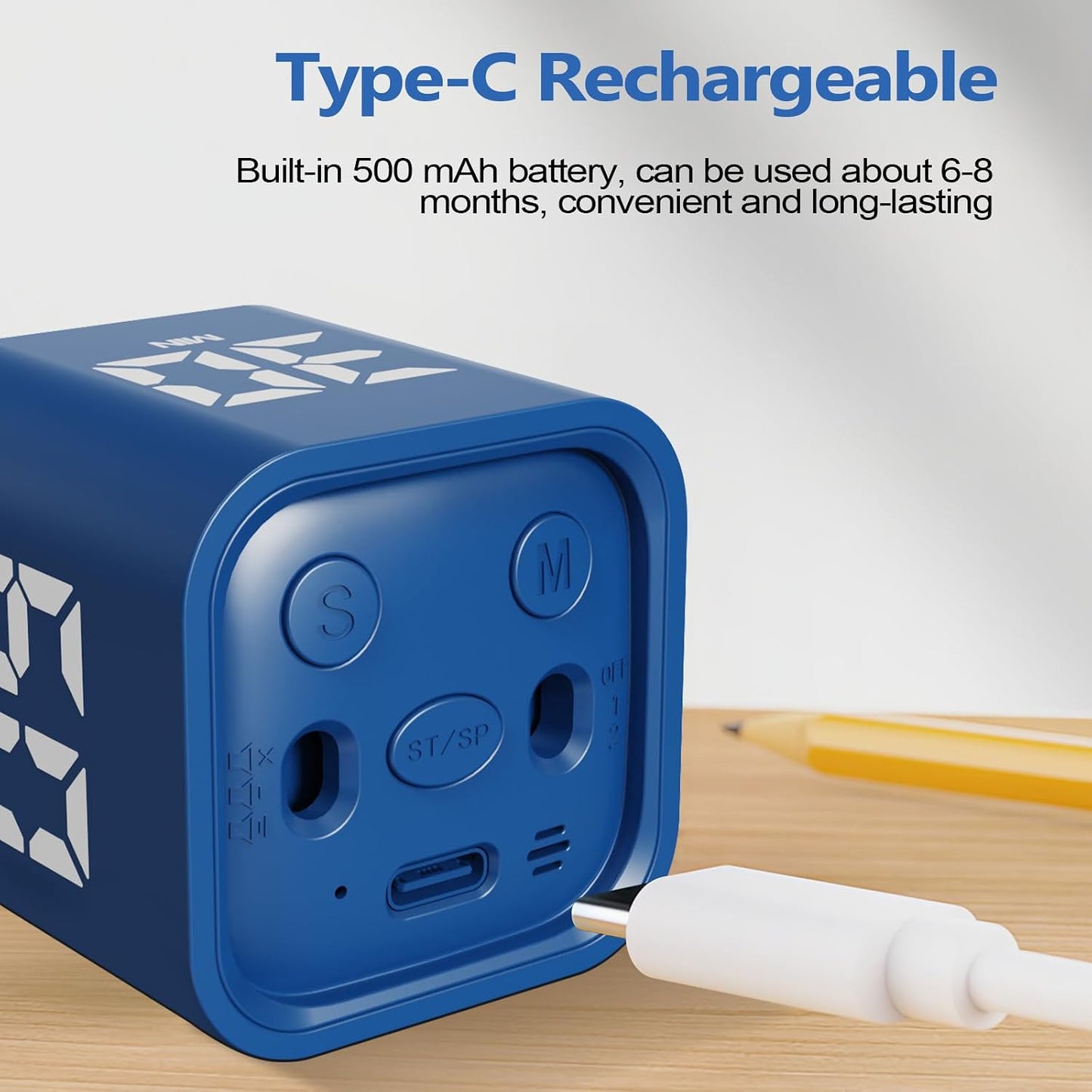 GuDoQi Multi-Function Cube Timer, 5/10/30/60 Min & Custom Count Down, Included Pause & Resume Feature, Silent, Vibrate & Adjustable Sound Alarm for Productivity in Tasks, Study & Kitchen, Purple