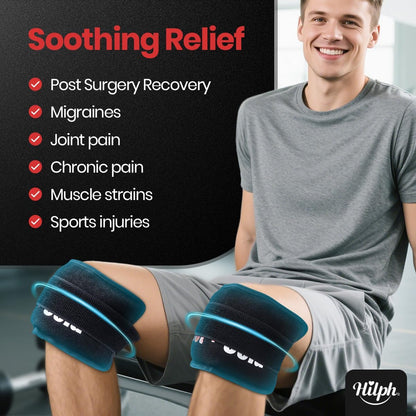 Hilph Ice Packs for Injuries 2 Pack, Hot Cold Gel Therapy Wrap with Strap