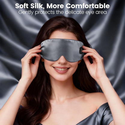 Cordless Heated Eye Mask for Dry Eyes, Blocking Light Warm Compress Rechargeable, 1000mAh Electric Eye Heating Pad for Sleeping, Washable Heat Sleep Mask with 3 Temperature Settings, Grey | Blocking Light Warm Compress Rechargeable, 1000mAh Electric Eye