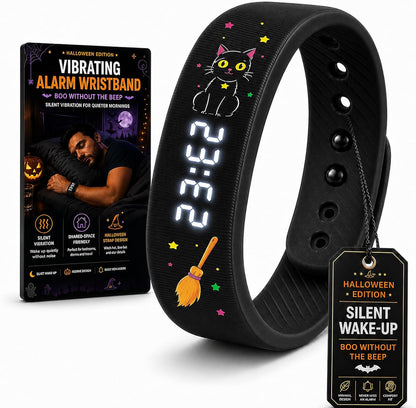 Vibrating Alarm Wristband Clock for Heavy Sleepers Wake Band Wrist Watch Silent Vibration Bracelet Loud Adults Strike Deaf People Despertar with that Won't Partner Extremely Deep