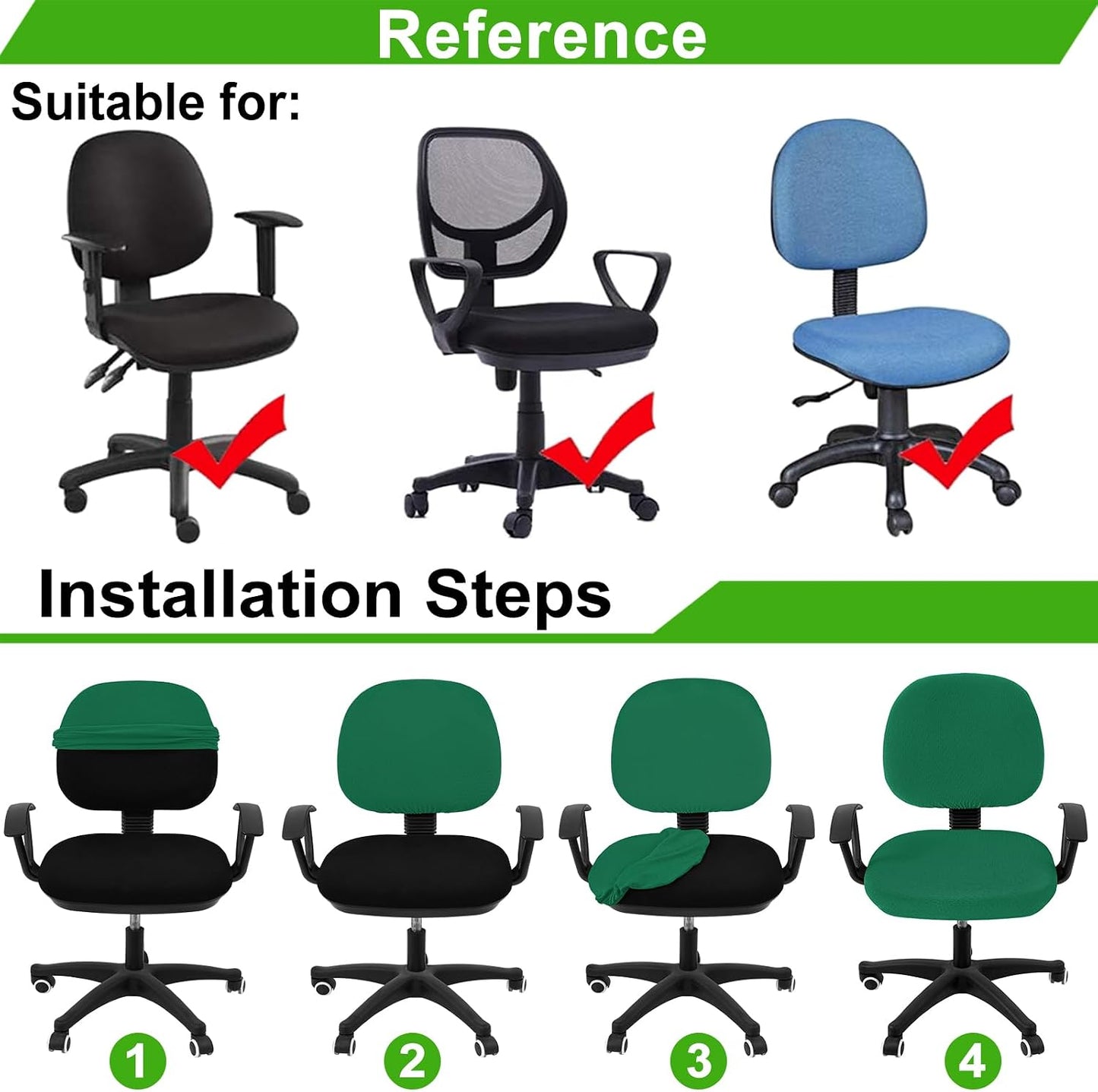 Smiry Office Computer Chair Armrest Covers, 2PCs Anti-dust Arm Rest Pad | Removable Washable Desk Chair Arm Pad Covers, Grey