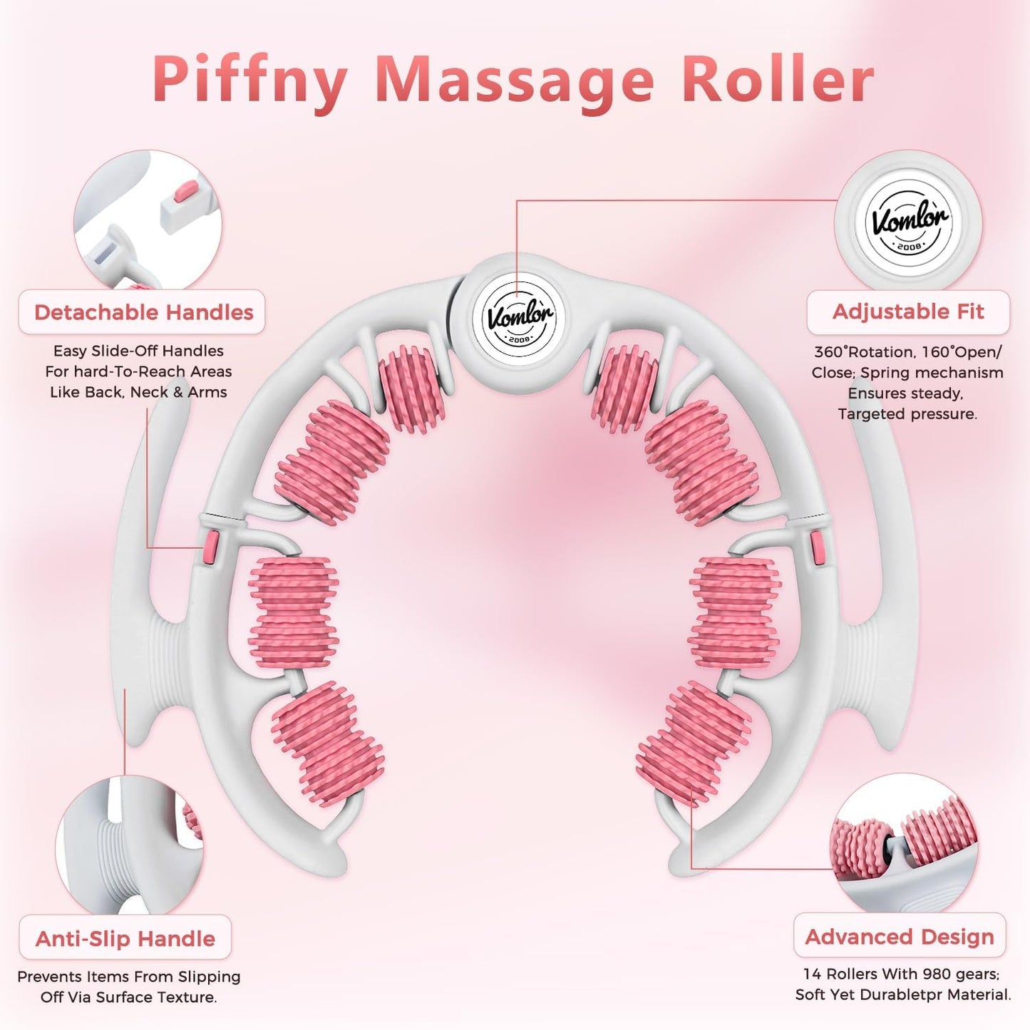 Cellulite Massage Tool - Lymphatic Drainage Tool for Deep Tissue Fascia Massage - Muscle Roller for Legs & Buttocks, Anti-Cellulite Massager for Body Contouring and Skin Smoothing.