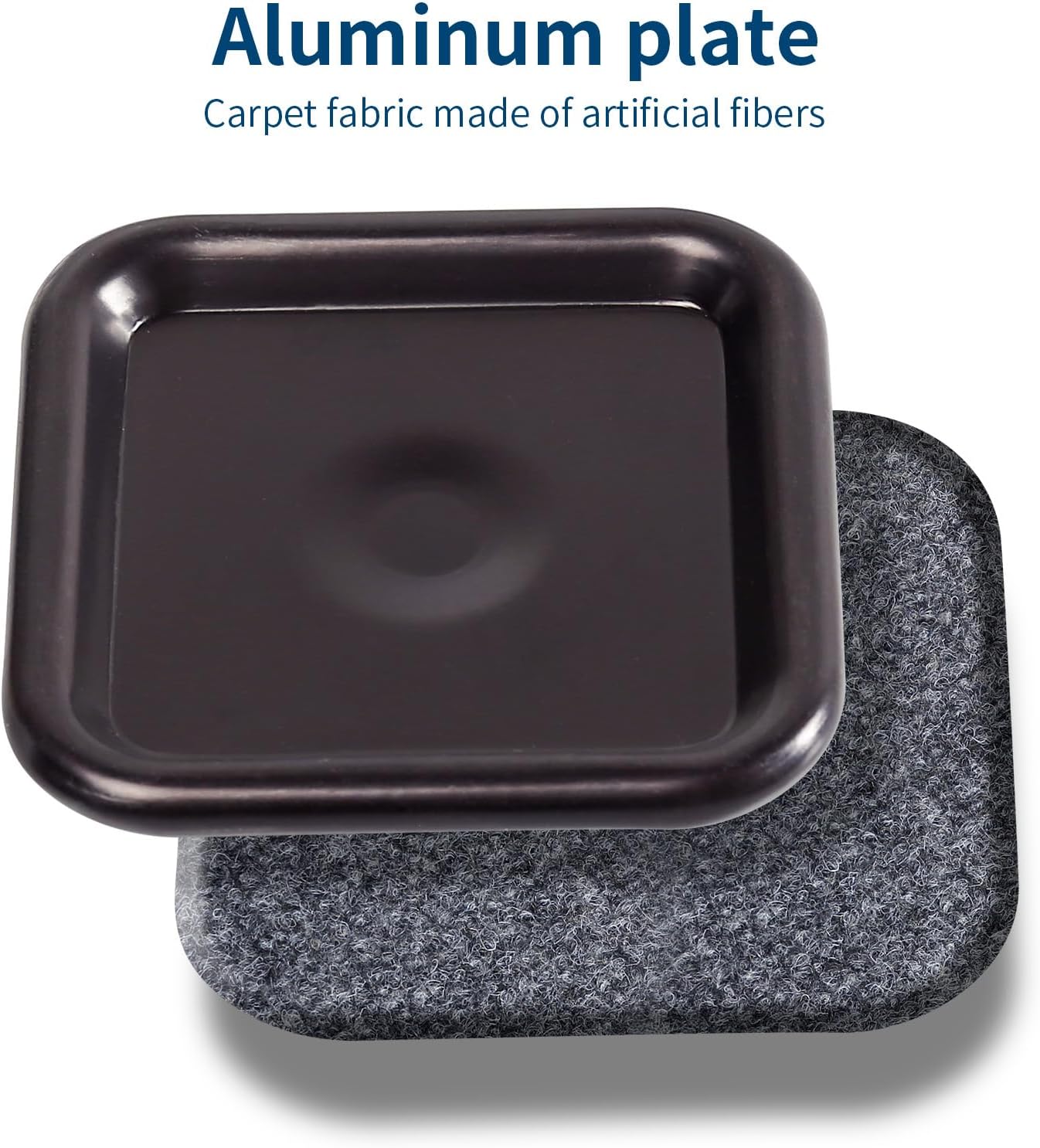 Ezprotekt 1.63" Round Carpet Bottom Furniture Caster Cups, 16 Pcs Reusable Furniture Coasters, Felt Furniture Sliders Pads to Protect Hardwood, Tile or Carpetd Floors from Scratches (Dark Brown)