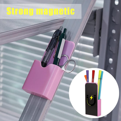 LUTER 2 Pcs Magnetic Pen Holder Pencil Holder Dry Erase Marker Holder Magnetic Pen Organizer Home School Office Supplies for Refrigerator Whiteboard Locker (White)