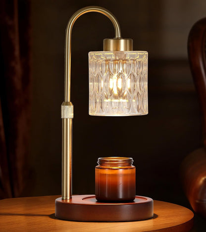 Candle Warmer Lamp with Timer and Dimmer,Electric Gold Light Gifts for Women Melt Wax Warmer Lamp with 2 Bulbs for Candle Jars House Warming New Home Decor Bedroom