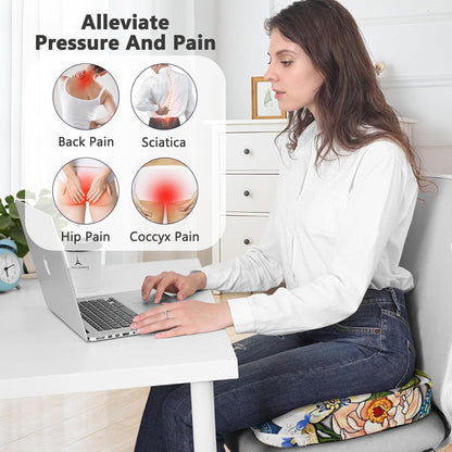 Tailbone Pain Relief Cushion, Memory Foam Seat Cushion for Coccyx Sciatica Pain Pressure Relief Office Desk Chair