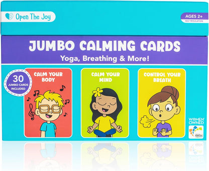 Open The Joy Jumbo Calming Cards, SEL Mindfulness Cards for Kids 3+