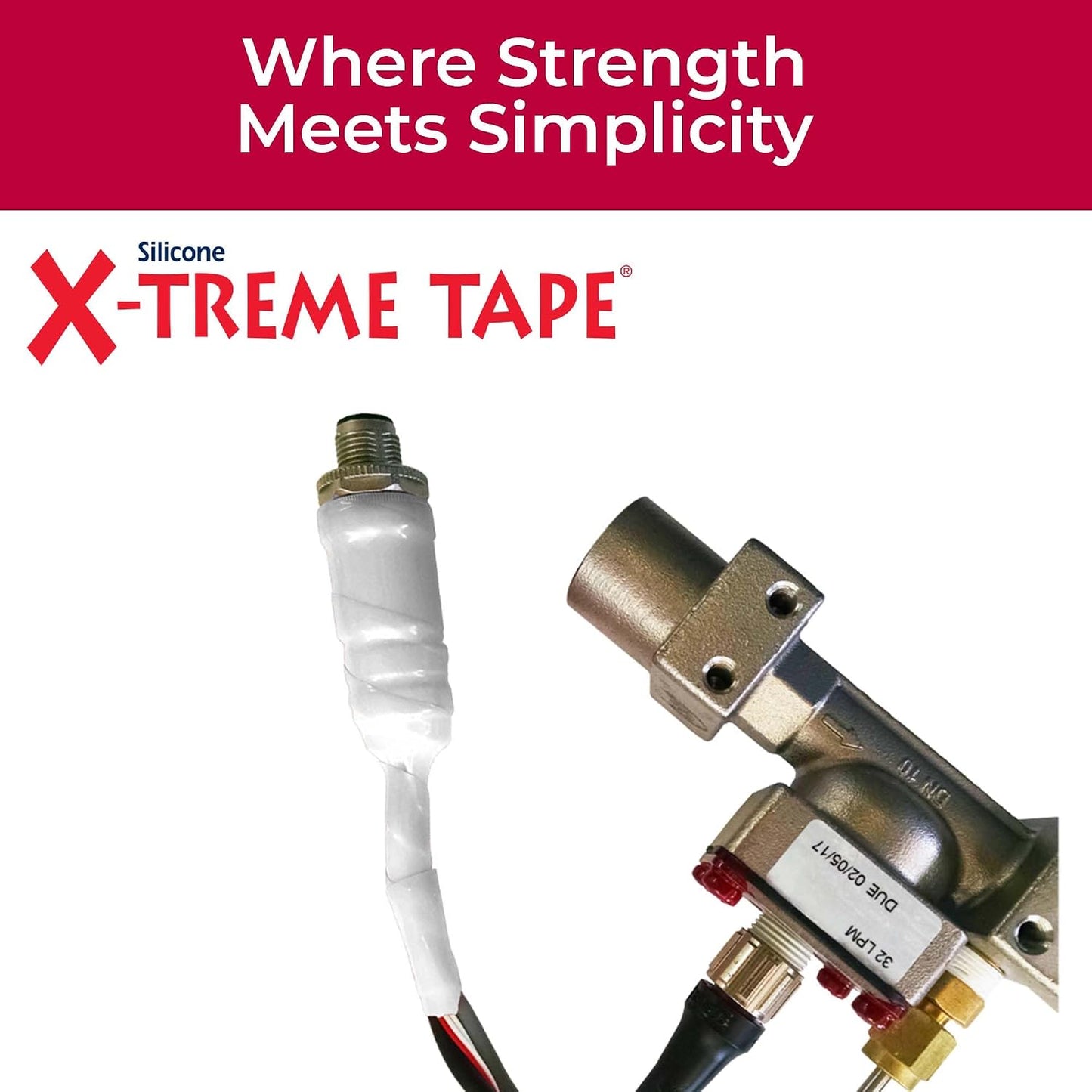 X-Treme Tape Self Fusing Silicone Tape - 1" x 10 Ft Roll - White | Heavy Duty Rubber Electrical Tape, Waterproof, For Automotive, Hose, Pipe, Outdoor & Emergency Repairs, Insulating, Flexible