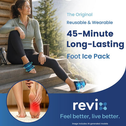 REVIX Foot Ice Pack Wrap for Plantar Fasciitis, 45-Min Cold Therapy