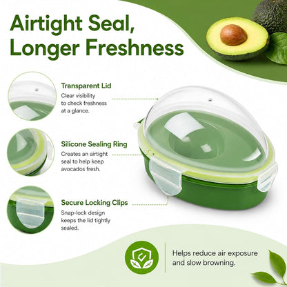 Avocado Saver Holder With Clear Lid Keep Fresh Fruit Container Box | Airtight Seal, Leak-Proof Design, Compact & Stackable, Reusable