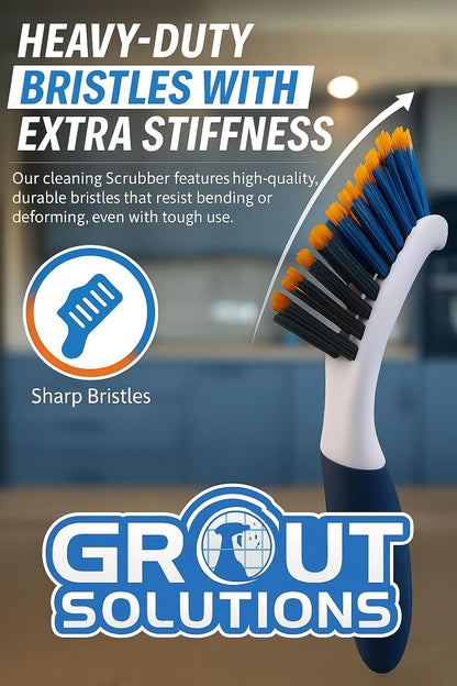 Professional Grout Brush Heavy-Duty Swivel Head with Stiff V-Shaped Bristles for Deep Cleaning Tile, Corners, Showers, Kitchens & Floors Without Scratching Fits Standard Thread Poles