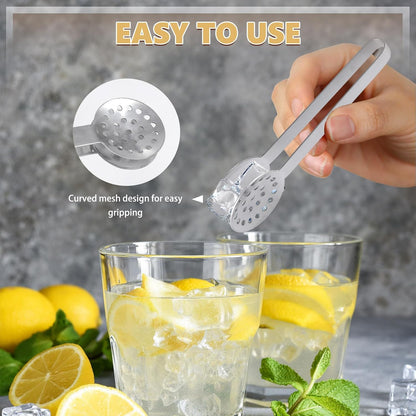3 Packs Stainless Steel Tea Bag Squeezer Tongs, Teabag Filter Tongs, Tea Bag Strainer Gripper Picker Spoon Clamp Dispenser Accessories for Drinkers Kitchen Bar Tool (Gold & Silver & Black)