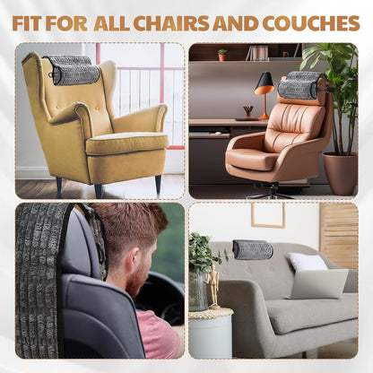 Chunful Headrest Recliner Memory Pillow Adjustable Support Cushions with Belt and Zipper for Neck Head Pain Relief Suitable for Sofas Recliners Office or Massage Chairs
