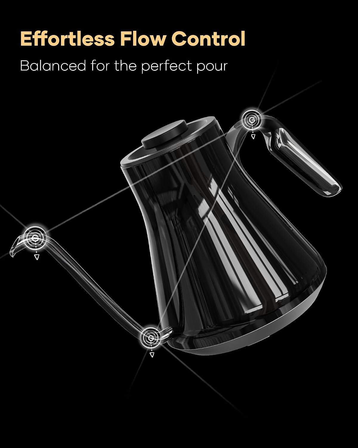 Cocinare FLOW B9 Gooseneck Electric Kettle ±1°F Temperature Control