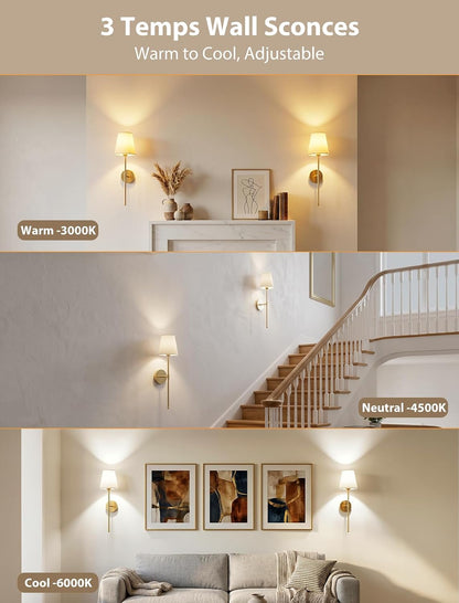 Wall Sconces Set of Two Rechargeable Cordless Wall Decor with Magnetic Bulb