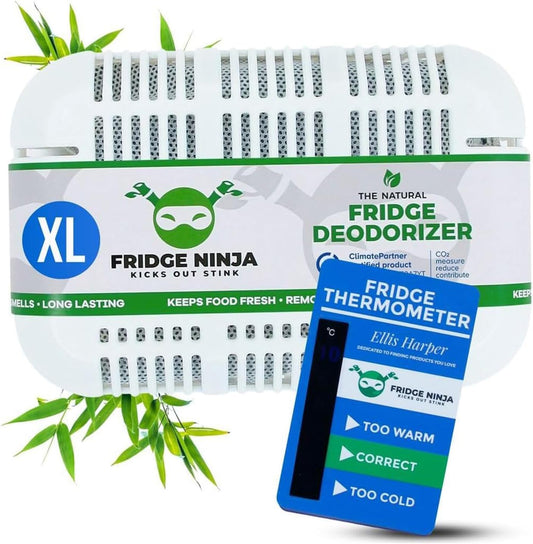 Fridge Ninja XL Pack Refrigerator Deodorizer, Fridge Odor Eliminator | Better than Baking Soda, Refrigerator & Fridge Smell Eliminator, Freezer Deodorizer Odor Eliminator for Refrigerators