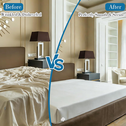 Bed Sheet Holders for Corners, Fitted Sheet Clips Keep Sheets Firm & Tight, Mattress Sheet Holder Strap Grippers