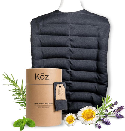Kozi Weighted Heating Pad Microwavable|Hot & Cold Aromatherapy Neck and Back wrap|Moist Heat for Cramps, Muscles, Joints, Back, Neck and Shoulders, Heat Compress Pillow