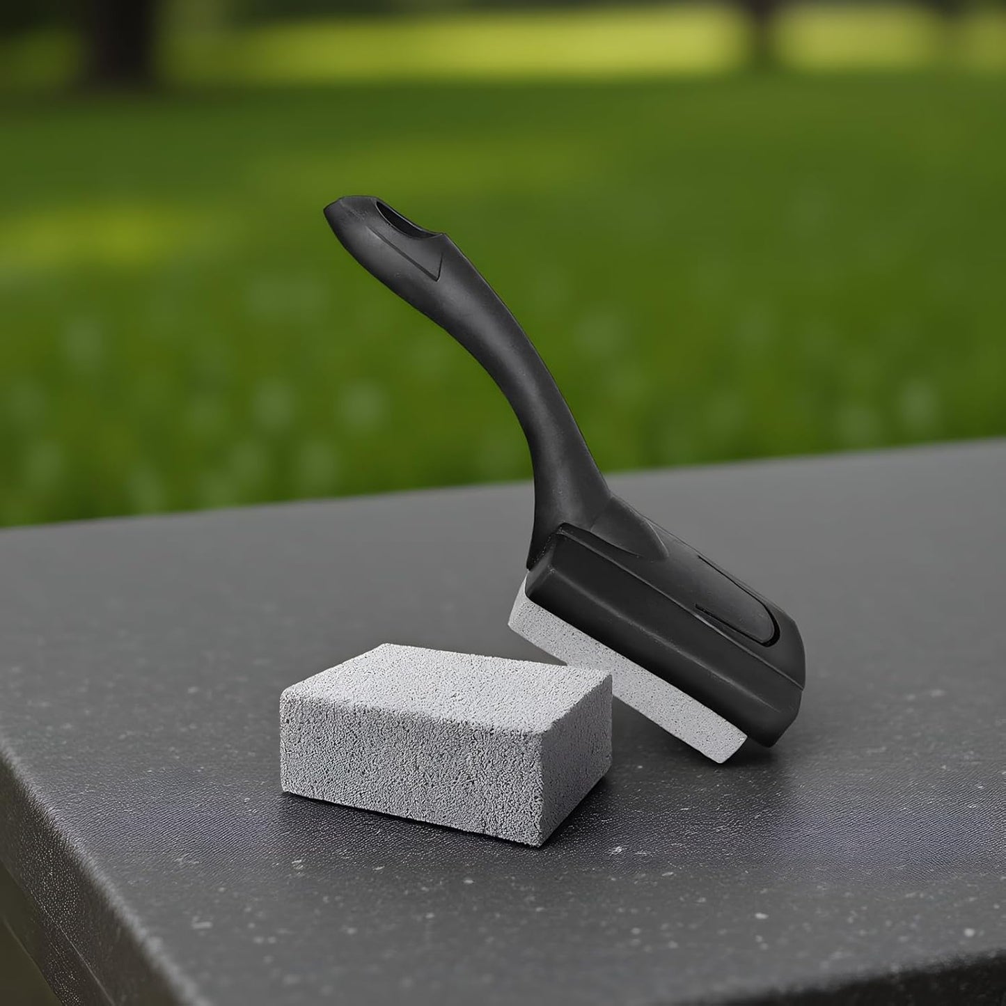 Pumice Stone Brush, Safe and Effective Surfaces Cleaner, 25x8x4.5cm, Grill Cleaning Brush, Tile Grout Cleaning Pumice, Ergonomic Handle, for Grill Grates, Range Hood Filter, Oven Interior, Frying Pan