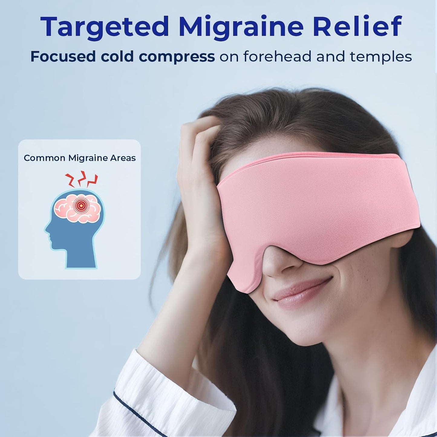 Cooling Gel Eye Mask Sleep: FSA -HSA Eligible, Cold Compress for Puffy Eyes & Migraine Relief - Reusable Gel Weighted Sleeping Mask for Dark Circles & After Surgery, Eye Care,Ice Pack for Eyes, Blue