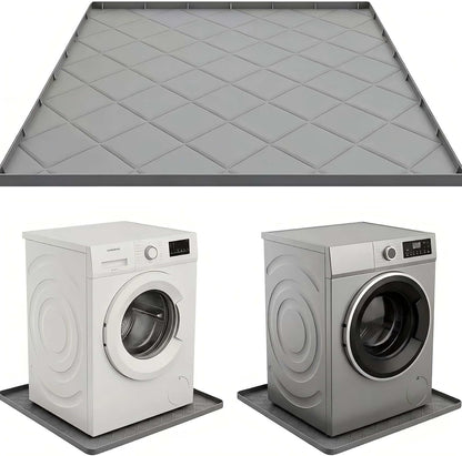Washing Machine Drain Pan Silicone Mat 32 X 30 Inch Washer Drip Tray for Floor Protection， Rubber Anti Vibration Mat for Washer and Dryer