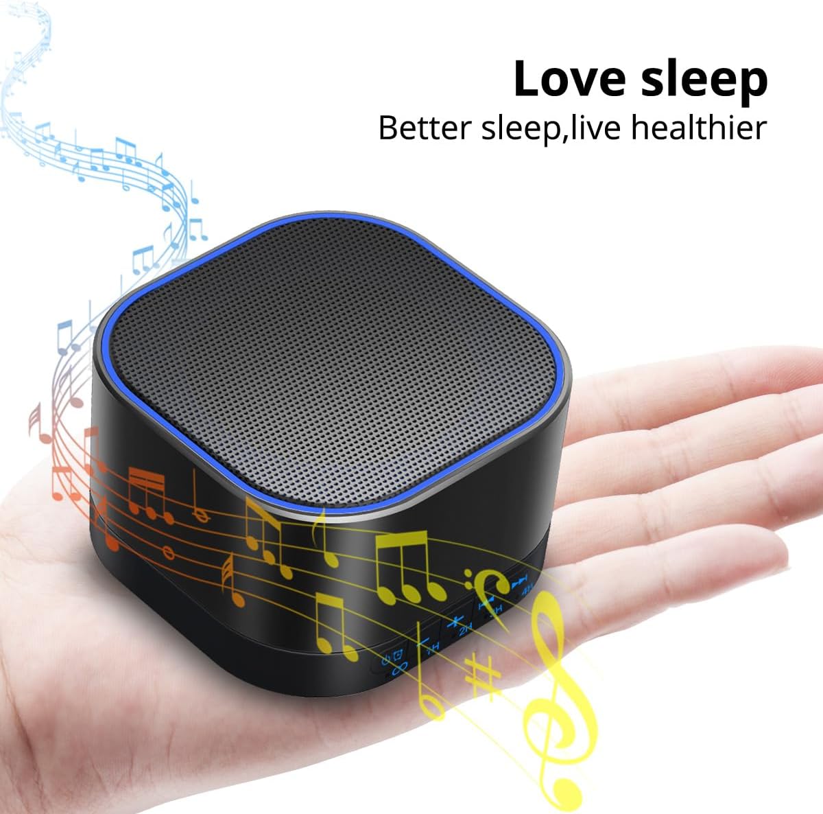 Magicteam Sound White Noise Machine with 20 Non Looping Natural Soothing Sounds and Memory Function 32 Levels of Volume Powered by AC or USB and Sleep Sound Timer Therapy for Baby Kids Adults