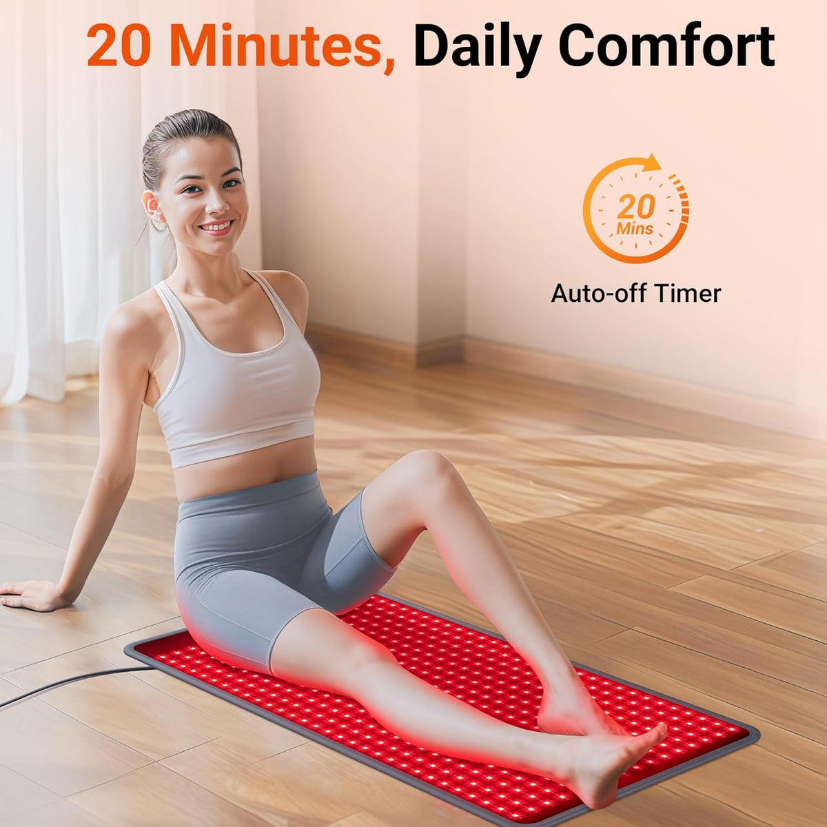 Comfytemp Red Light Therapy Mat for Body, 33'' x 17'', 660nm & 850nm