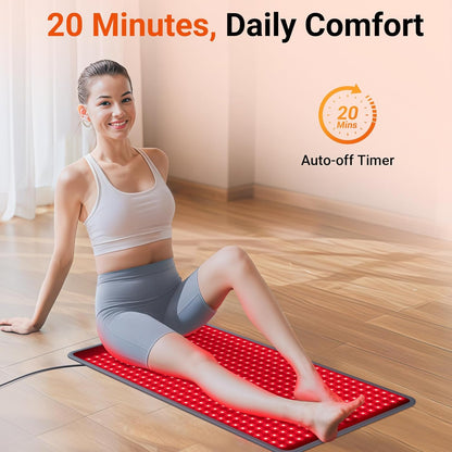 Comfytemp Red Light Therapy Mat for Body, 33'' x 17'', 660nm & 850nm