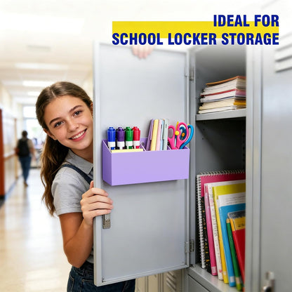Magnetic Marker Holder for Whiteboard, Fridge, Teacher Must Have | Acrylic Magnet Dry Erase Pen Holder for Refrigeator, Anti-slip Pencil Holder for Classroom, Locker Organizer Accessories