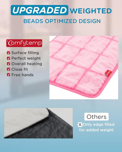 Comfytemp Weighted Heating Pad for Back & Period, FSA Eligible Electric Heat Pad, Birthday Gift for Women Men Mom Dad & Father Day Gifts, 2.2 lb HSA Neck Shoulder Heated Pad, 2H Auto-Off, 12x24, Blue