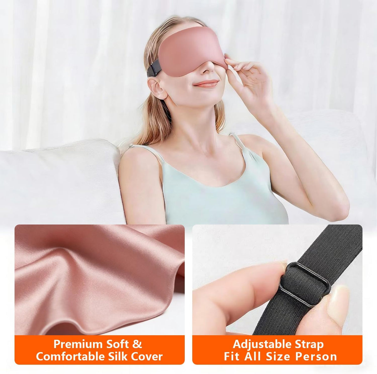 Natural Microwave Heated Eye Mask for Stye Eye Treatment -Moist Heat Warm Compress for Eyes -Premium Silk Eye Mask for Dry Eyes, Sinus, MGD-10 min Heat Therapy -Washable Cover & Adjustable Strap