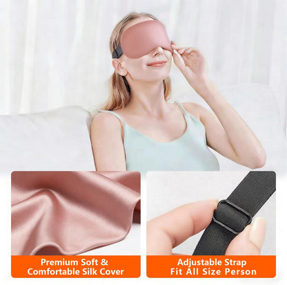 Natural Microwave Heated Eye Mask for Stye Eye Treatment -Moist Heat Warm Compress for Eyes -Premium Silk Eye Mask for Dry Eyes, Sinus, MGD-10 min Heat Therapy -Washable Cover & Adjustable Strap