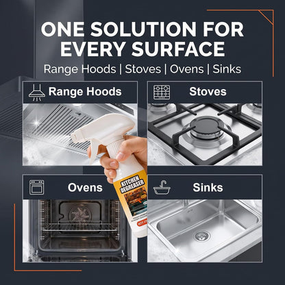 Kitchen Degreaser Spray 120ml, All Purpose Heavy Duty Grease Remover Cleaner for Oven, Stovetop, Microwave & Range Hood, Foam Cleaner for Kitchen Surfaces.(1pc)