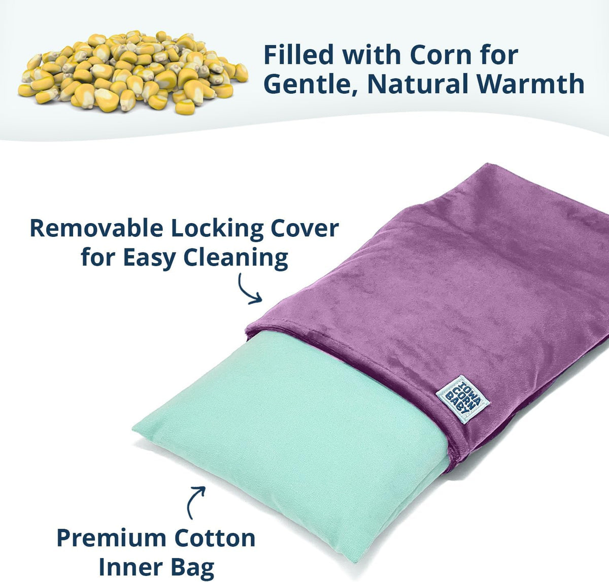 Microwave Heating Pad - Moist Heat Warm Compress for Back, Neck and Cramps
