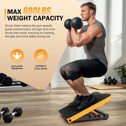 Metal Slant Board Calf Stretcher for Squat, Incline Balance Board
