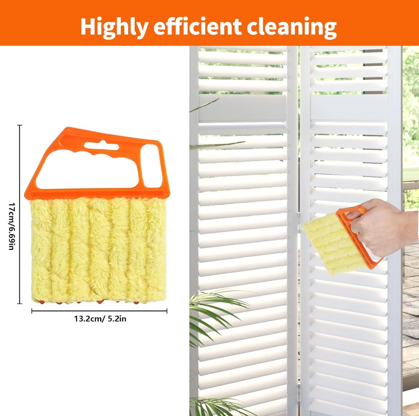 6 Finger Blind Cleaner Duster Tool, LZJPECES Window Blinds Cleaner with 6 Reusable Microfiber Covers for Venetian, Wood, Vinyl Blinds, AC Vents, Window Sills & Tracks