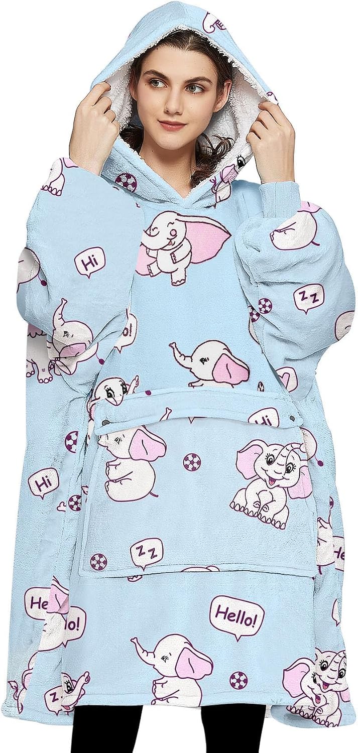 Wearable Blanket Hoodie for Adults With Pocket Strawberry Hoodie | Sherpa, Fuzzy Blanket Hoodie, Oversized Sweatshirt Blanket, Kangaroo Pouch, Cute Birthday Gifts for Sister, Cute Stuff