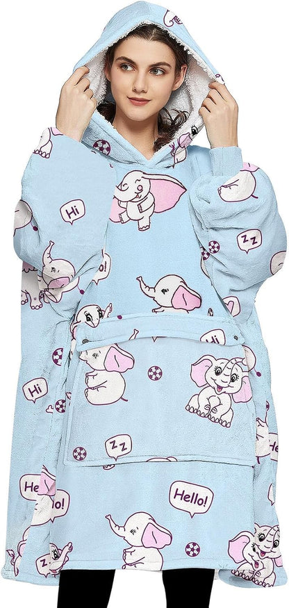 Wearable Blanket Hoodie for Adults With Pocket Strawberry Hoodie | Sherpa, Fuzzy Blanket Hoodie, Oversized Sweatshirt Blanket, Kangaroo Pouch, Cute Birthday Gifts for Sister, Cute Stuff